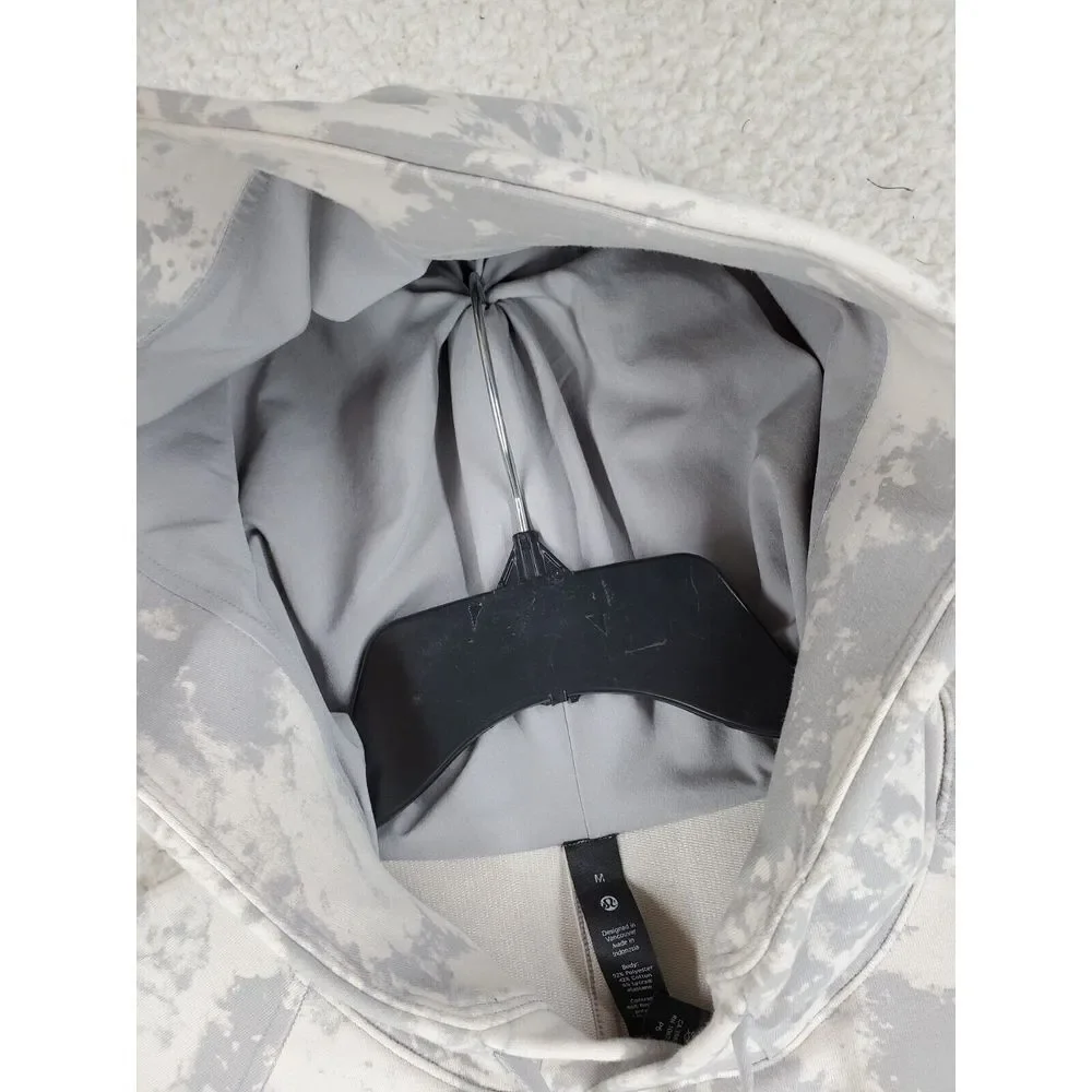 Lululemon City Sweat Pullover Hoodie Mens M Gray White Tie Dye Drawstring - Picture 7 of 15
